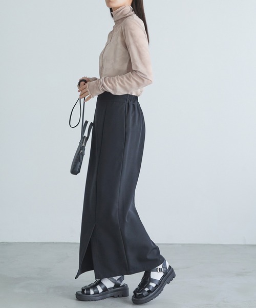 Chaco closet(チャコ クローゼット)の「シアーニュアンスプリントハイネックトップス(Tシャツ/カットソー・レディース・オレンジ/ベージュ/グレー系/グリーン/グレー・FREE)」の16枚目の写真