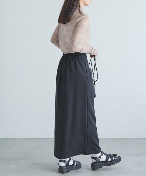 Chaco closet(チャコ クローゼット)の「シアーニュアンスプリントハイネックトップス(Tシャツ/カットソー・レディース・オレンジ/ベージュ/グレー系/グリーン/グレー・FREE)」の17枚目の写真