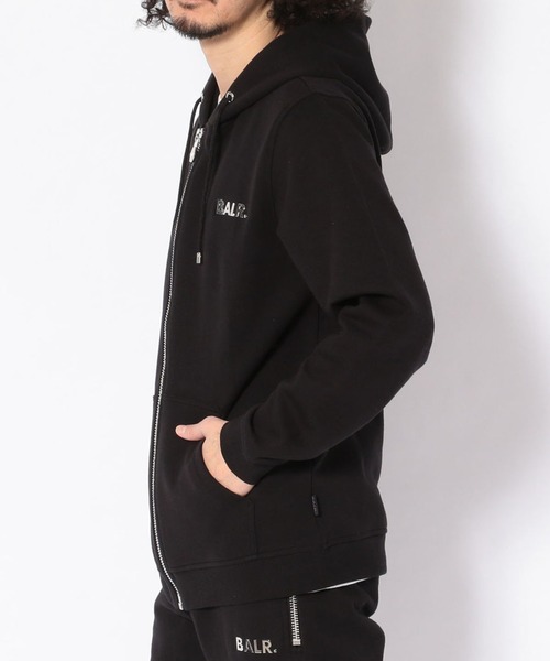 BALR.（ボーラー）の「BALR./ボーラー/Q-SERIES ZIPPED HOODIE/ジップフーディー/正規商品（パーカー・メンズ・ブラック/チャコール・L/M/S/XS）」の4枚目の写真