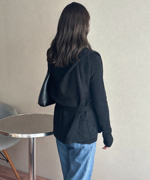 Isn't She?(イズントシー)の「ベストアンサンブルニット(ニット/セーター・レディース・ブラック・FREE)」の5枚目の写真