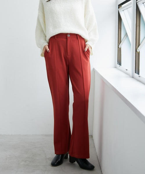 ECRIRE（エクリール）の「センターラインカラースラックス（スラックス・レディース・ブラック/キャメル/レッド・S/M/L）」の6枚目の写真