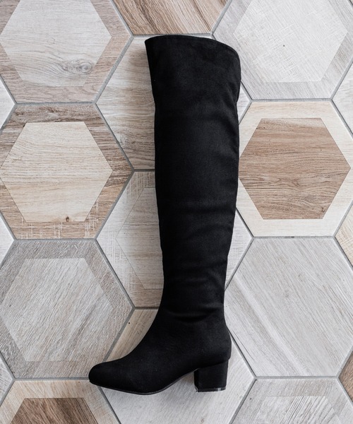 Newlyme(ニューリーミー)の「5cmヒール楽ちん裏起毛ニーハイブーツ(ブーツ・レディース・ブラック・22cm/22.5cm/23cm/23.5cm/24cm/24.5cm/25cm/25.5cm)」の10枚目の写真