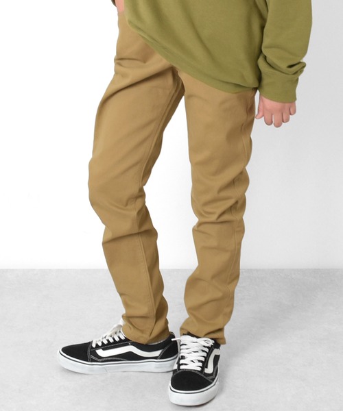 GLAZOS（グラソス）の「カラーツイルスリムパンツ（その他パンツ・キッズ・ネイビー/ブラック/ベージュ/カーキ/エンジ・150cm/160cm/140cm/170cm）」の3枚目の写真