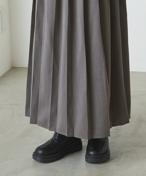 forksy.(フォルクシー)の「【forksy.】ツイルプリーツロングスカート(スカート・レディース・ダークブラウン/ブラック/カーキ/杢グレー/ライトブルー/クリーム・FREE)」の8枚目の写真