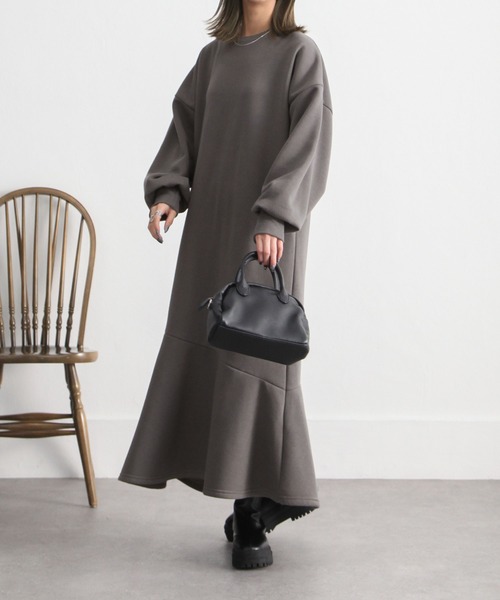 Chillfar（チルファー）の「スウェットロングワンピース（ワンピース・レディース・オートミール/ブラウン/ホワイト/ブラック/チャコール/ネイビー/杢グレー・LARGE/MEDIUM）」の11枚目の写真