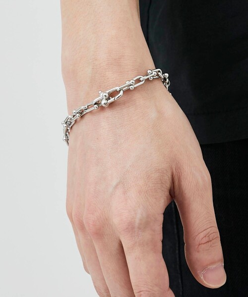 LiNoH(リノー)の「LINK CHAIN BRACELET/リンクチェーンブレスレット(ブレスレット・メンズ・シルバー・FREE)」の5枚目の写真