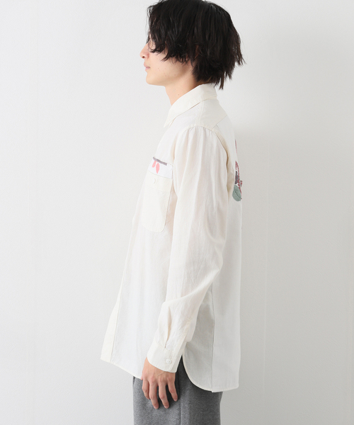 OAXACA(オアハカ)の「【OAXACA / オアハカ】 ブルーサシャツ(シャツ/ブラウス・メンズ・ホワイト系その他・LARGE/X-LARGE)」の4枚目の写真