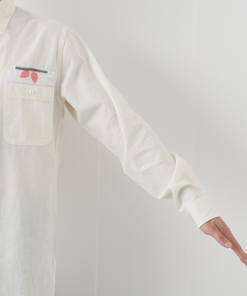OAXACA(オアハカ)の「【OAXACA / オアハカ】 ブルーサシャツ(シャツ/ブラウス・メンズ・ホワイト系その他・LARGE/X-LARGE)」の8枚目の写真