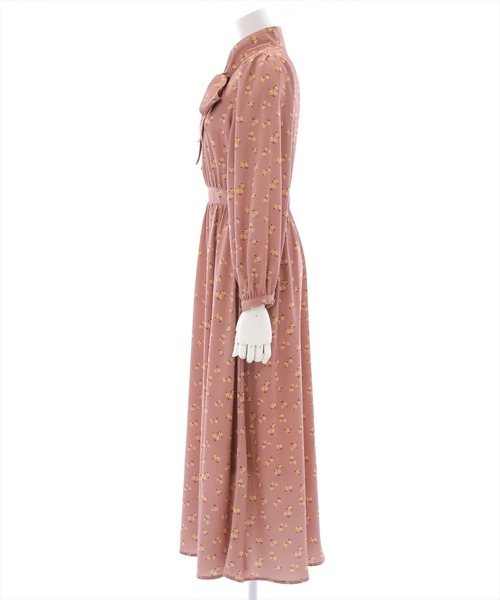 clear(クリア)の「小花柄ボウタイワンピース(ワンピース・レディース・ラベンダー/テラコッタ・F)」の4枚目の写真