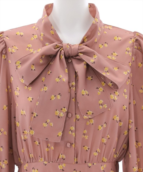 clear(クリア)の「小花柄ボウタイワンピース(ワンピース・レディース・ラベンダー/テラコッタ・F)」の7枚目の写真