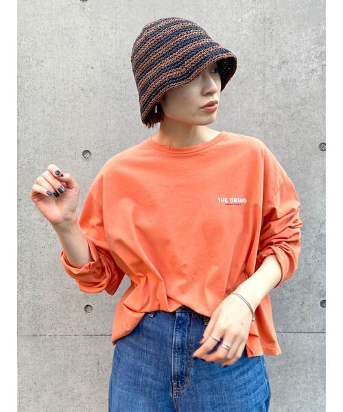 Ungrid（アングリッド）の「ツアーロゴロングスリーブTee（Tシャツ/カットソー・レディース・オレンジ/チャコールグレー/オフホワイト/ブルー・FREE）」の18枚目の写真