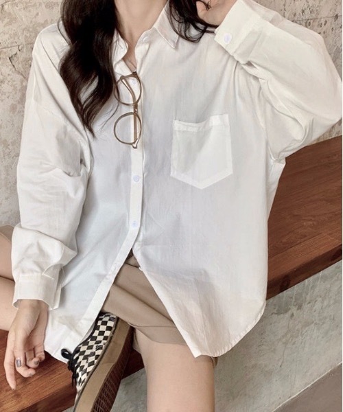 Burner(バーナー)の「【OKUOKU 0909】オーバーシルエット ベーシックシャツ oku-tops-678969190351-19(シャツ/ブラウス・レディース・C/D/A/B・FREE)」の2枚目の写真