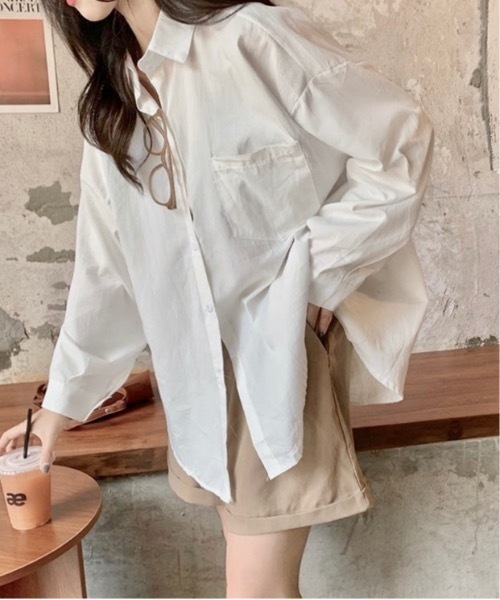 Burner(バーナー)の「【OKUOKU 0909】オーバーシルエット ベーシックシャツ oku-tops-678969190351-19(シャツ/ブラウス・レディース・C/D/A/B・FREE)」の6枚目の写真
