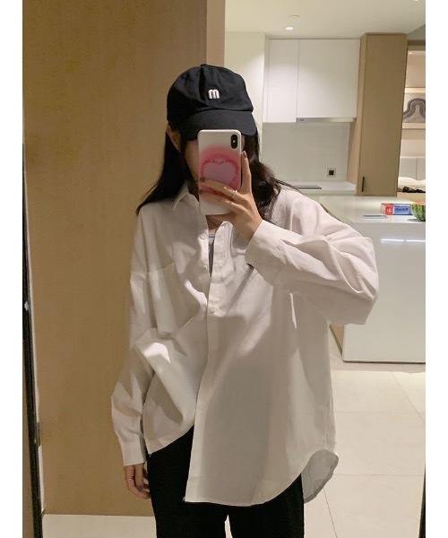 Burner(バーナー)の「【OKUOKU 0909】オーバーシルエット ベーシックシャツ oku-tops-678969190351-19(シャツ/ブラウス・レディース・C/D/A/B・FREE)」の12枚目の写真