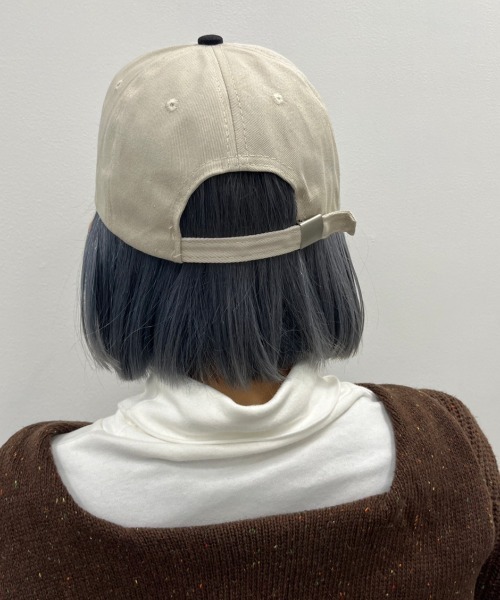 nemne store(ネンネストア)の「【nemne】配色ロゴ入りキャップ(キャップ・レディース・ベージュ/ブラック・フリー)」の5枚目の写真