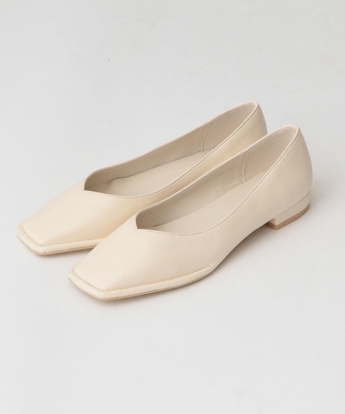 A part by（アパートバイ）の「スクエアフラットパンプス（パンプス・レディース・ライトイエロー/アイボリー/ブラック・LARGE/MEDIUM）」の5枚目の写真