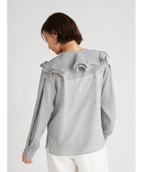 CELFORD（セルフォード）の「【HANAE　MORI×CELFORDコラボ】ペタルカラーブラウス（シャツ/ブラウス・レディース・チェック/ホワイト/オレンジ・36/38）」の8枚目の写真