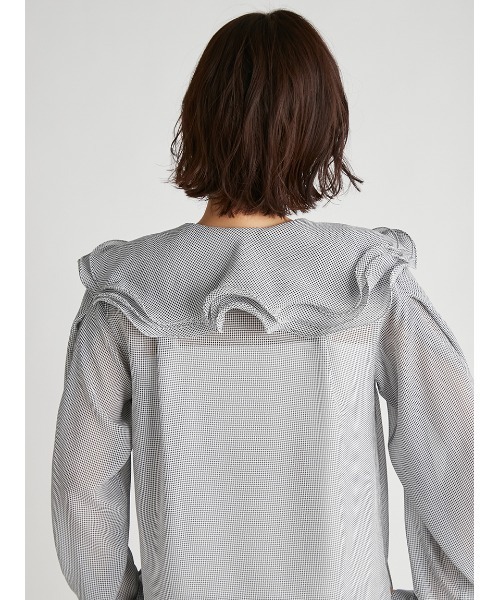 CELFORD（セルフォード）の「【HANAE　MORI×CELFORDコラボ】ペタルカラーブラウス（シャツ/ブラウス・レディース・チェック/ホワイト/オレンジ・36/38）」の11枚目の写真