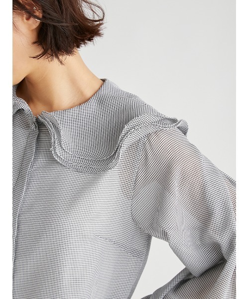 CELFORD（セルフォード）の「【HANAE　MORI×CELFORDコラボ】ペタルカラーブラウス（シャツ/ブラウス・レディース・チェック/ホワイト/オレンジ・36/38）」の12枚目の写真