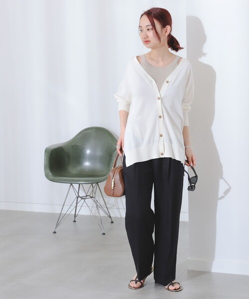 B:MING by BEAMS(ビーミングバイビームス)の「B:MING by BEAMS / シアー ビッグ カーディガン(カーディガン/ボレロ・レディース・オフホワイト/スミクロ/マスタード/ブルー系・FREE)」の8枚目の写真