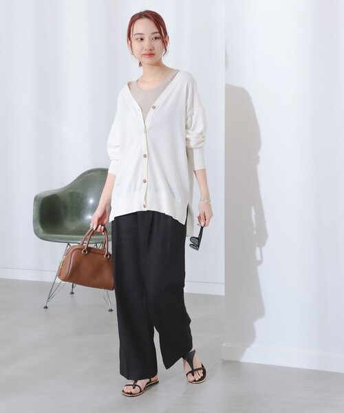 B:MING by BEAMS(ビーミングバイビームス)の「B:MING by BEAMS / シアー ビッグ カーディガン(カーディガン/ボレロ・レディース・オフホワイト/スミクロ/マスタード/ブルー系・FREE)」の9枚目の写真