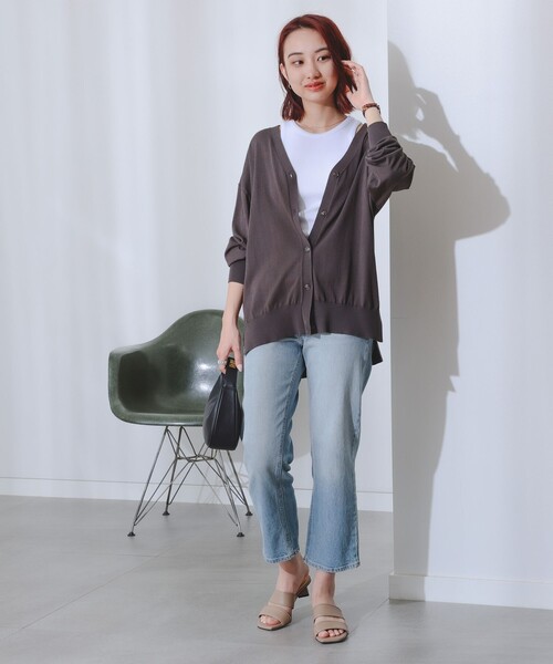 B:MING by BEAMS(ビーミングバイビームス)の「B:MING by BEAMS / シアー ビッグ カーディガン(カーディガン/ボレロ・レディース・オフホワイト/スミクロ/マスタード/ブルー系・FREE)」の12枚目の写真