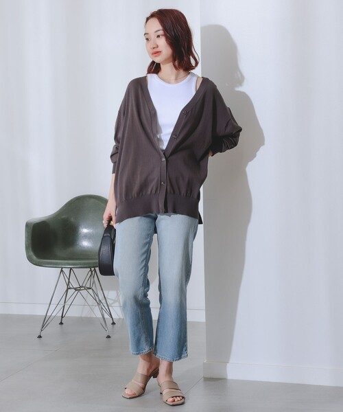 B:MING by BEAMS(ビーミングバイビームス)の「B:MING by BEAMS / シアー ビッグ カーディガン(カーディガン/ボレロ・レディース・オフホワイト/スミクロ/マスタード/ブルー系・FREE)」の13枚目の写真