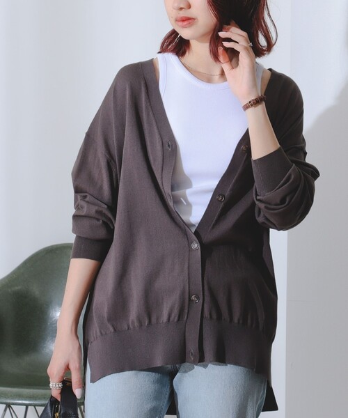 B:MING by BEAMS(ビーミングバイビームス)の「B:MING by BEAMS / シアー ビッグ カーディガン(カーディガン/ボレロ・レディース・オフホワイト/スミクロ/マスタード/ブルー系・FREE)」の14枚目の写真