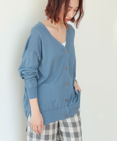 B:MING by BEAMS(ビーミングバイビームス)の「B:MING by BEAMS / シアー ビッグ カーディガン(カーディガン/ボレロ・レディース・オフホワイト/スミクロ/マスタード/ブルー系・FREE)」の1枚目の写真