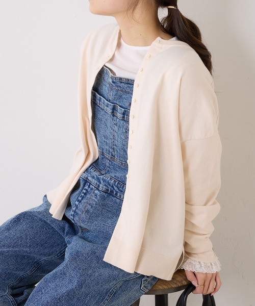 PUAL CE CIN(ピュアルセシン)の「クルーネックカーディガン(カーディガン/ボレロ・レディース・ブラック/オレンジ/ブルー/アイボリー・FREE)」の1枚目の写真