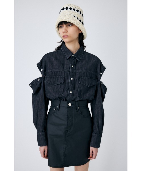 MOUSSY マウジー　CUT OUT DENIM シャツ MOUSSY（マウジー）の「CUT OUT DENIM シャツ（シャツ/ブラウス