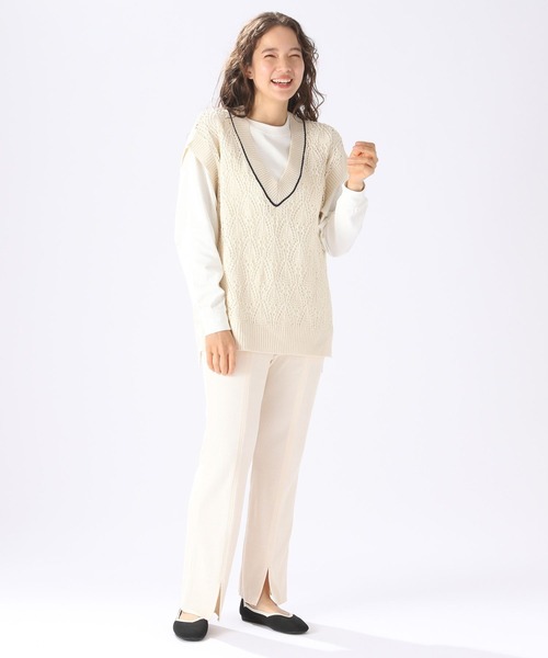 niko and...（ニコアンド）の「セルフカットリブスリットパンツ（その他パンツ・レディース・ブルー/オレンジ/オフホワイト/カーキ/ブラック/パープル・LARGE/MEDIUM）」の22枚目の写真