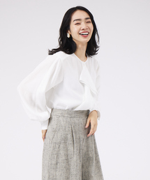 qualite | フロントラッフルブラウス(シャツ/ブラウス)
