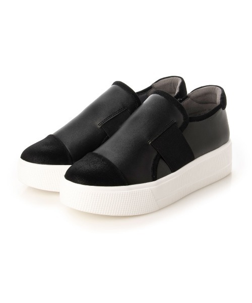 Riz raffinee（リズラフィーネ）の「厚底スリッポンスニーカー（スリッポン・レディース・アイボリー/グレー系その他4/ブラック・23cm/23.5cm/24.5cm/24cm/22.5cm）」の3枚目の写真