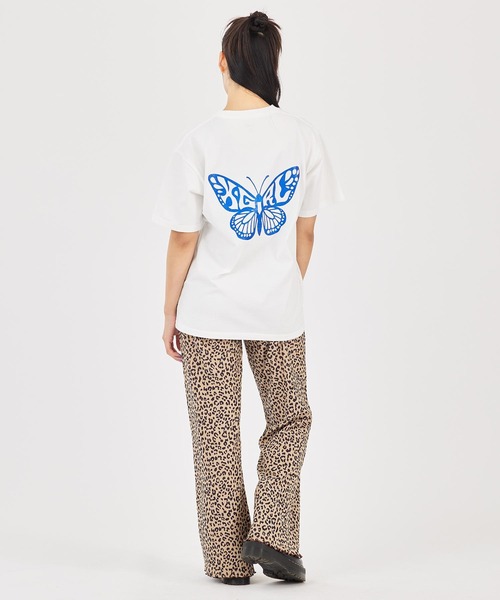 X-girl（エックスガール）の「GLITTER BUTTERFLY LOGO S/S TEE（Tシャツ/カットソー・レディース・ブラック/オリーブ/ホワイト・S/M/L/XL）」の18枚目の写真