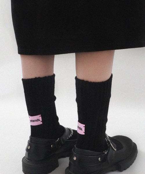 Vipoa(ヴィポア)の「バックデザイン厚手リブソックス(ソックス/靴下・レディース・グリーン/ピンク/ライトブルー/アイボリー/ブラック/グレー・FREE)」の2枚目の写真