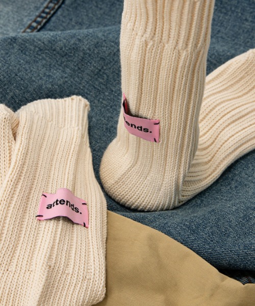 Vipoa(ヴィポア)の「バックデザイン厚手リブソックス(ソックス/靴下・レディース・グリーン/ピンク/ライトブルー/アイボリー/ブラック/グレー・FREE)」の13枚目の写真