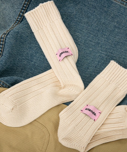 Vipoa(ヴィポア)の「バックデザイン厚手リブソックス(ソックス/靴下・レディース・グリーン/ピンク/ライトブルー/アイボリー/ブラック/グレー・FREE)」の14枚目の写真