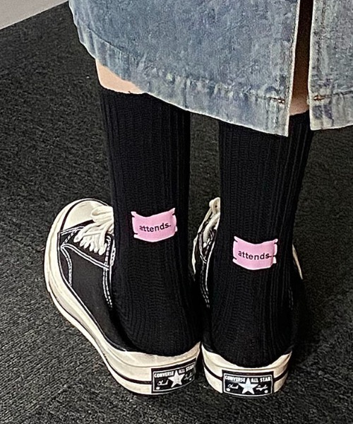 Vipoa(ヴィポア)の「バックデザイン厚手リブソックス(ソックス/靴下・レディース・グリーン/ピンク/ライトブルー/アイボリー/ブラック/グレー・FREE)」の18枚目の写真