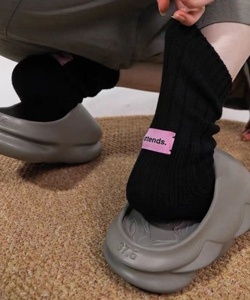 Vipoa(ヴィポア)の「バックデザイン厚手リブソックス(ソックス/靴下・レディース・グリーン/ピンク/ライトブルー/アイボリー/ブラック/グレー・FREE)」の16枚目の写真