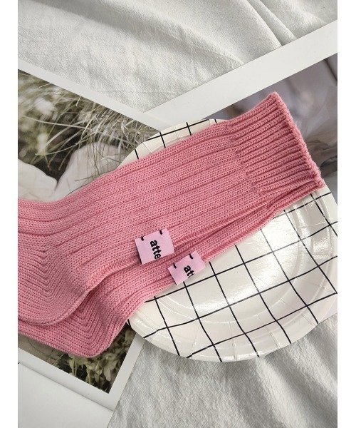 Vipoa(ヴィポア)の「バックデザイン厚手リブソックス(ソックス/靴下・レディース・グリーン/ピンク/ライトブルー/アイボリー/ブラック/グレー・FREE)」の20枚目の写真