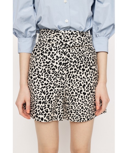 SLY(スライ)の「HW STRETCHY S/PT ハイウエスト ストレッチ ショートパンツ ハーフパンツ レオパード ベルト付き(スラックス・レディース・ブラック/マルチ・1/0/2)」の10枚目の写真