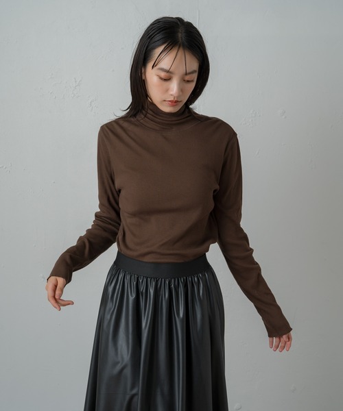 earthy（アーシー）の「オーガニックコットンテレコタートル（Tシャツ/カットソー・レディース・イエロー/オレンジ/ブルー/オフホワイト/ホワイト/ブラック/ネイビー/イエロー系その他/ブラウン・FREE）」の4枚目の写真