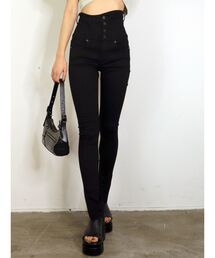 EMODA | アシンメトリーラインハイウエストパギンス(デニムパンツ)