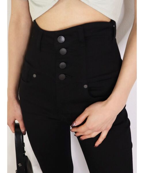 EMODA(エモダ)の「アシンメトリーラインハイウエストパギンス(デニムパンツ・レディース・ブラック/インディゴブルー・SMALL/MEDIUM/X-SMALL)」の15枚目の写真