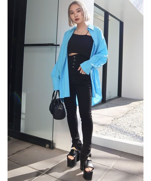 EMODA(エモダ)の「アシンメトリーラインハイウエストパギンス(デニムパンツ・レディース・ブラック/インディゴブルー・SMALL/MEDIUM/X-SMALL)」の21枚目の写真