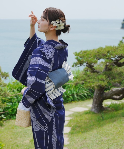 綿　浴衣　紺色に扇　注染 5010234311_1080x.jpg?v=1716798211