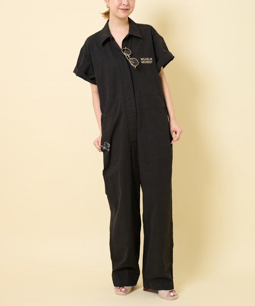 U by SPICK&SPAN（ユーバイスピックアンドスパン）の「【WILHELM NEUBER】別注ハーフスリーブ ボイラースーツ（つなぎ/オールインワン・レディース・ブラック/アイボリー/ピンク・SMALL/MEDIUM）」の10枚目の写真