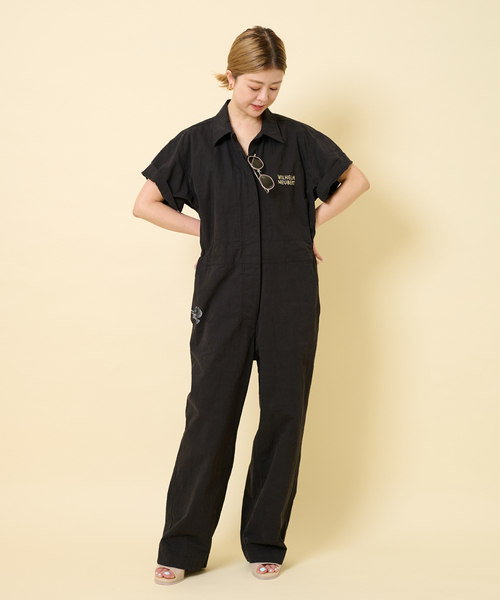 U by SPICK&SPAN（ユーバイスピックアンドスパン）の「【WILHELM NEUBER】別注ハーフスリーブ ボイラースーツ（つなぎ/オールインワン・レディース・ブラック/アイボリー/ピンク・SMALL/MEDIUM）」の16枚目の写真