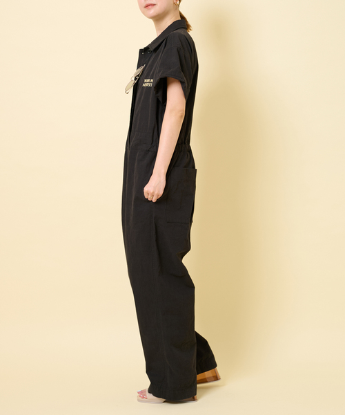 U by SPICK&SPAN（ユーバイスピックアンドスパン）の「【WILHELM NEUBER】別注ハーフスリーブ ボイラースーツ（つなぎ/オールインワン・レディース・ブラック/アイボリー/ピンク・SMALL/MEDIUM）」の17枚目の写真